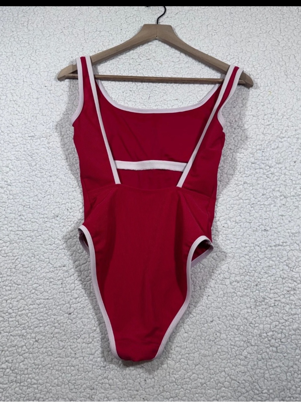 LainSnow Ocean Isle One Piece Ribbed Swim Suit Women’s Size S Red Bathing Suit - Picture 4 of 8